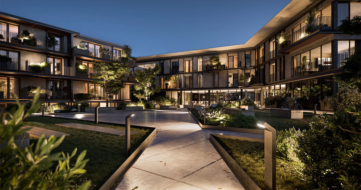 Stabio Living Garden - cortile notturno